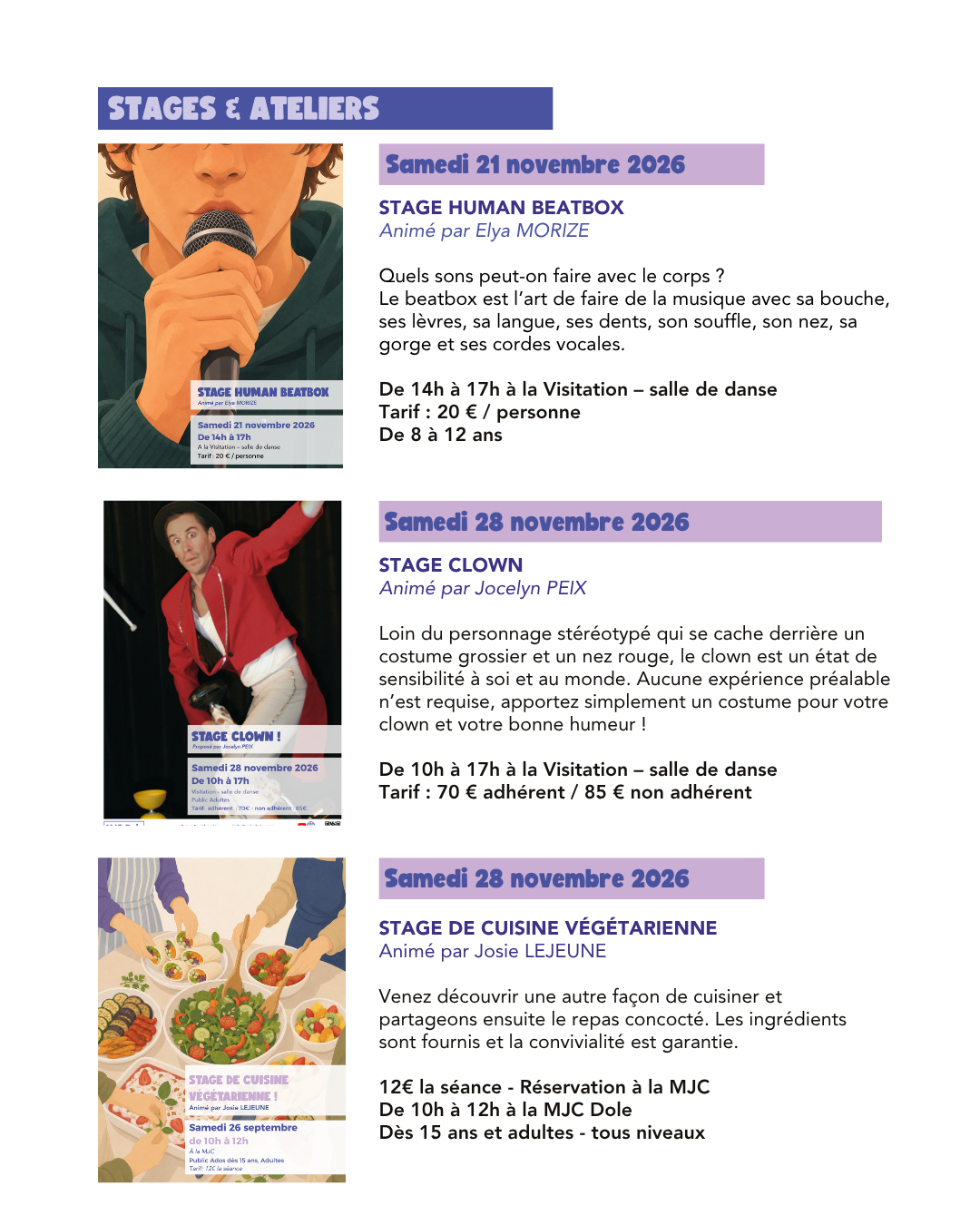 NOVEMBRE 2026 A LA MJC 3